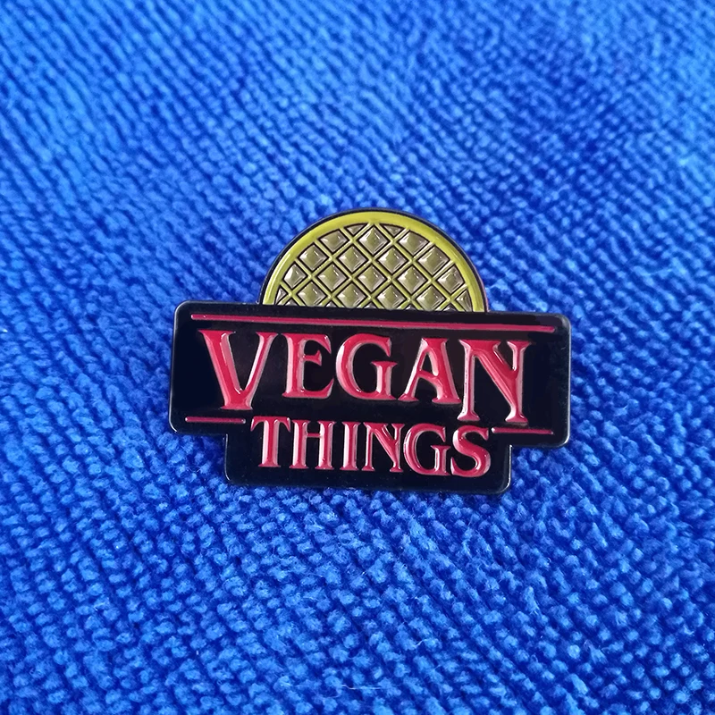 

Funny Vegan Pin Stranger Things Gift for Him Vegan Humor