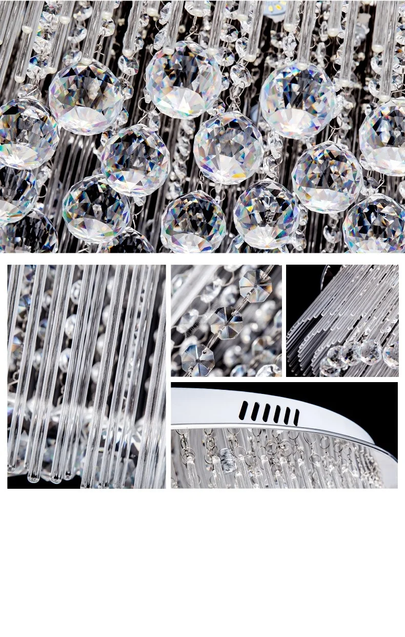 Sala de Estar Iluminação de Teto Lmparas de Techo Luz de Teto Cristal Levou Lâmpada Lustre Quarto Luminárias Plafonnier Rodada Luxo 9 Cristal LEVOU Luz de Teto Lâmpada Lustre