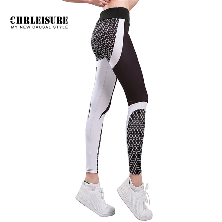 CHRLEISURE, белые, черные, с принтом, штаны для йоги, для женщин, для фитнеса, леггинсы, высокая эластичность, для йоги, женские спортивные Леггинсы, обтягивающие, пуш-ап