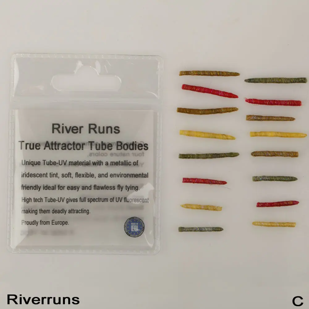 Riverruns Realistic Flies 16pcs/Bag UV Flies Attractor Tube Body 4 Color 2 Size photo