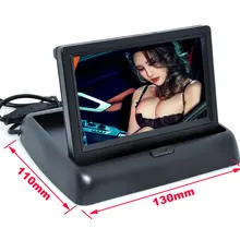 2CH Video 4.3 ” Foldable Monitor TFT LCD Color HD CCD Car Rear View Camera Rearview Mirror Car Monitor