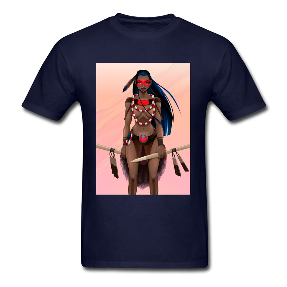 Amazon warrior 100% Cotton Normal Tops Shirt Prevalent Short Sleeve Men Tshirts Casual Mother Day Clothing Shirt Round Neck Amazon warrior navy