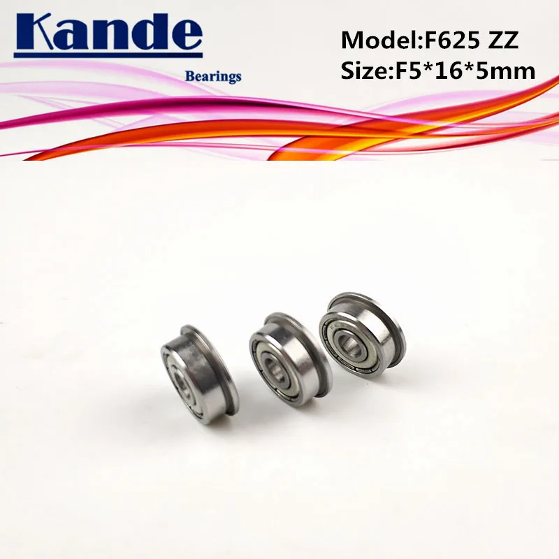 Подшипники Kande F625 10 шт. ABEC 1 F625ZZ ZZ с фланцем миниатюрный глубокий шаровой подшипник
