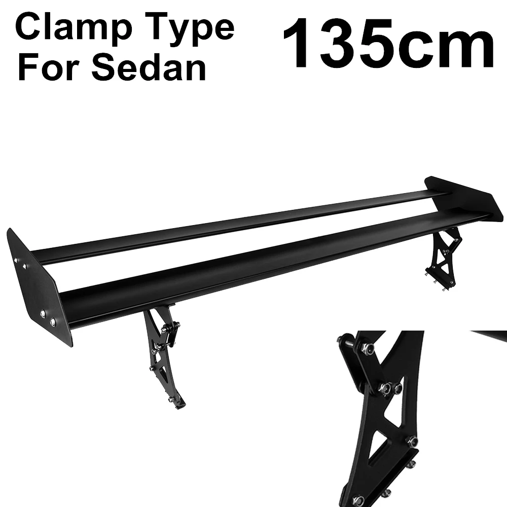 

Universal 53'' Double Deck Lightweight Car Sedan GT Rear Trunk Wing Racing Spoiler Black D10