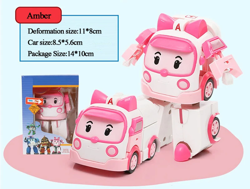 4 стиля фигурки Робокар Трансформация Робот Корея аниме Рой Янтарный автомобиль модель дети мальчики игрушки для детей подарок F4