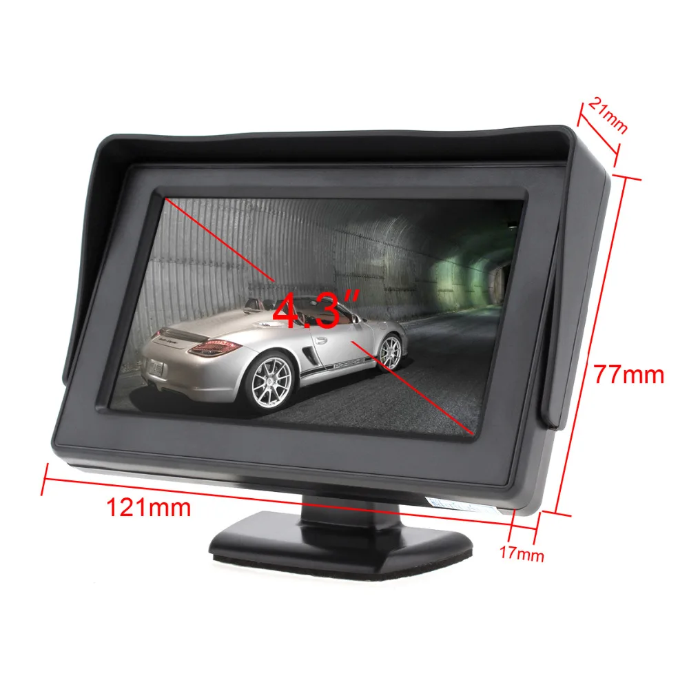  4.3Inch Auto Parking System display HD Car Rearview Mirror Monitor with 170 degrees Waterproof Car 