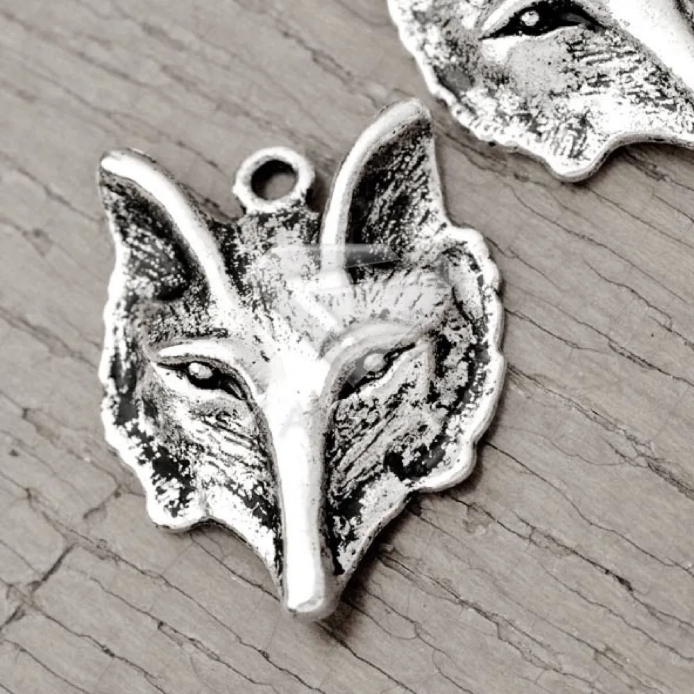 

20Pcs Antique Silver Tibetan Silver Tone 28x24x5mm Wolf Animal Charms Pendant Zinc Alloy Fit Bracelet Necklace Wholesale TS3185
