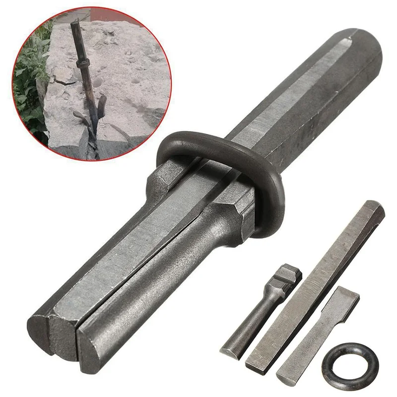 

1 Set New Stone Splitter 9/16in Metal Plug Wedges and Feathers Shims Concrete Rock Splitters Hand Tool