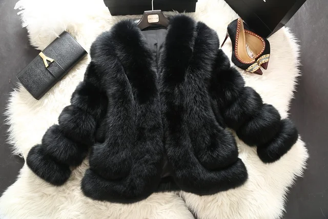 2015 Winter New Elegant Fox Fur Coat Genuine Full Pelt Fur Warmer ...