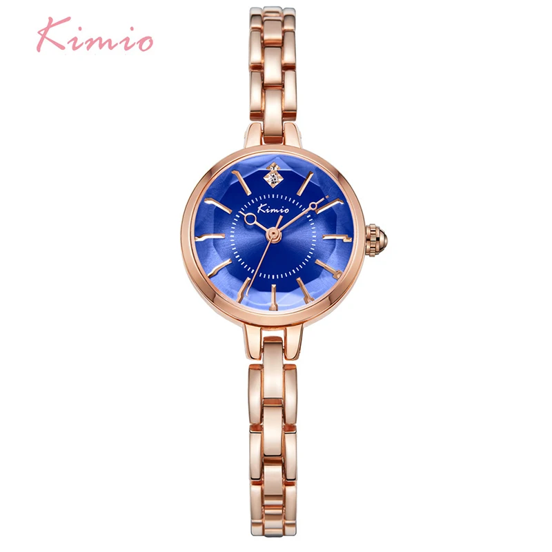 Бренд Kimio, женские часы-браслет, новинка, женские часы с кристаллами, многогранный циферблат, роскошное платье, наручные часы, часы из розового золота, Relogio