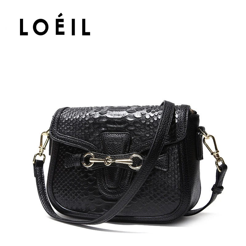 

LOEIL Leather bag female 2018 new leather handbags shoulder diagonal bag ladies Korean fashion small square bag