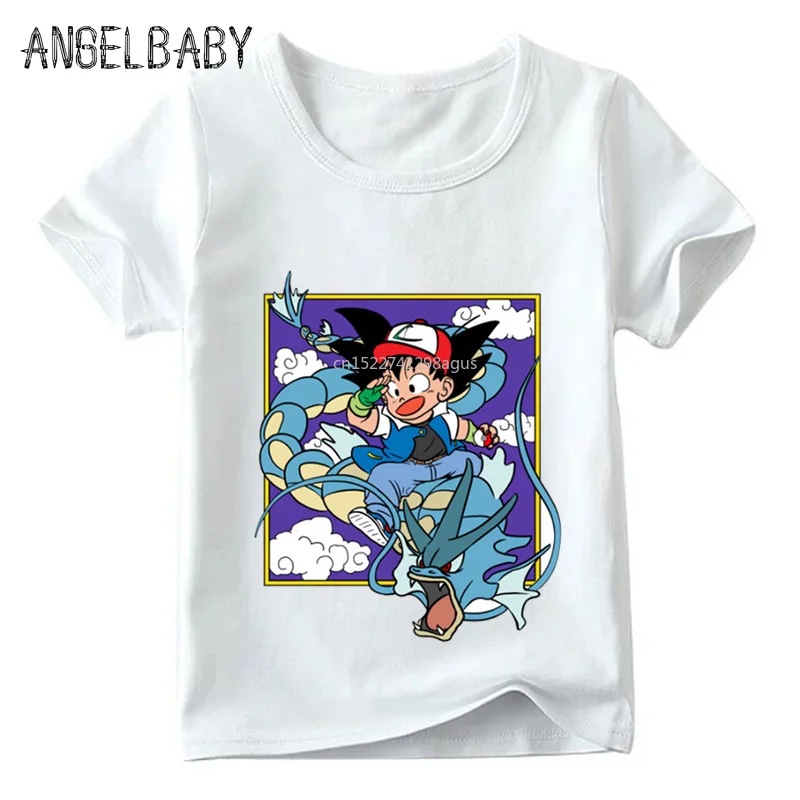 

Children Anime Dragon Ball Z&Pokemon Go T shirt Summer Baby Boys/Girls Ash&Goku Tops Kids Cute Casual T-shirt,ooo5071