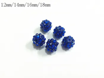 

(Choose Size First) 12mm/14mm/16mm/18mm Bright Clearly Royalblue Resin Rhinestone Beads