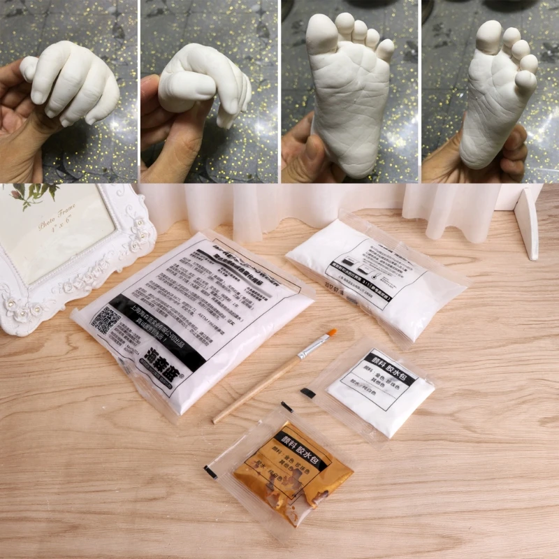 1 sac 3D plâtre empreintes digitales bébé enfants adulte main pied coulée Kit souvenir nouveau