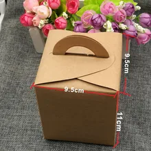 12 шт./лот крафт-коробка для торта и сладкого подарка, белая крафт-бумага коробка, свадебные конфеты ремесло торт подарочная коробка 9,5x9,5x11 см