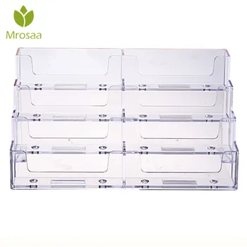 

Mrosaa Desktop Office Business Card Holder 8 Pockets Stand Clear Transparent Acrylic Counter Display Stand Office Home Supplies