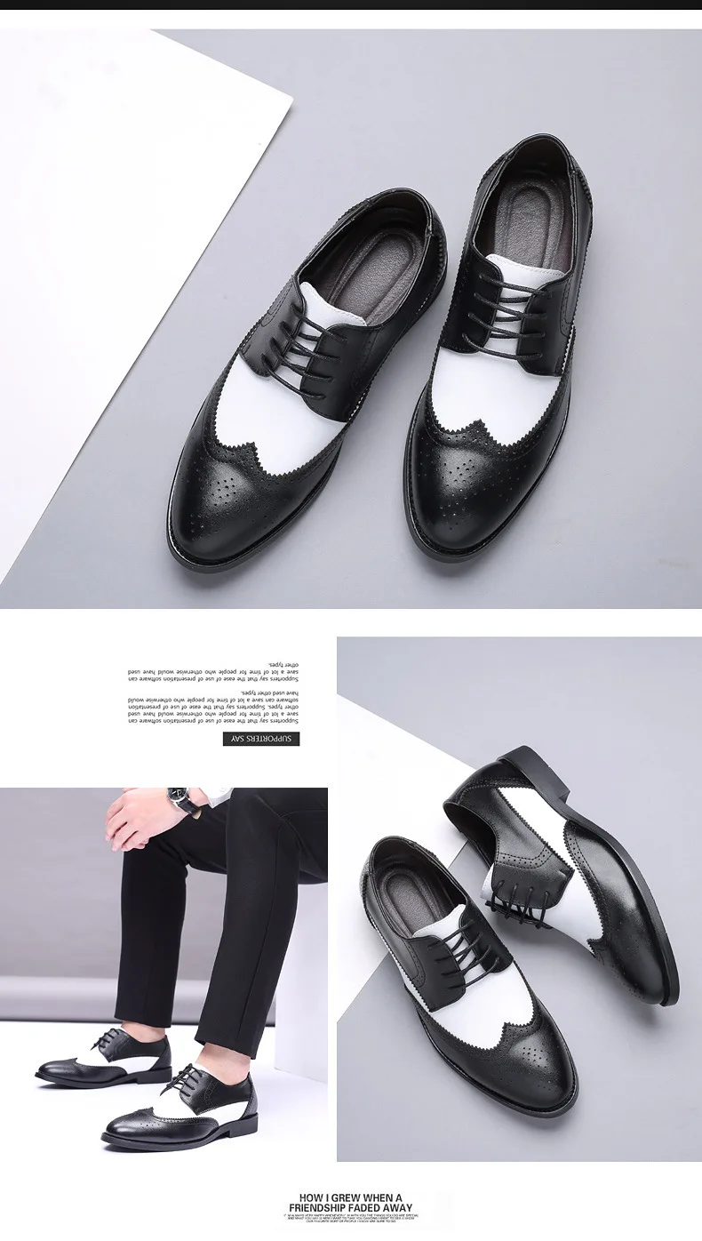 Мужские кожаные туфли из воловьей кожи; креативные трендовые Мужские модельные туфли; Водонепроницаемая мужская обувь