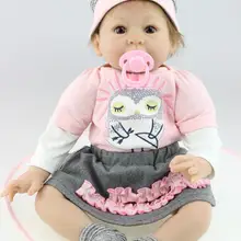 Реалистичные 55 см милые силикона Reborn Baby Doll игрушки с магнитом соска, игровой дом игрушка детей подарок на день рождения девочек Brinquedos