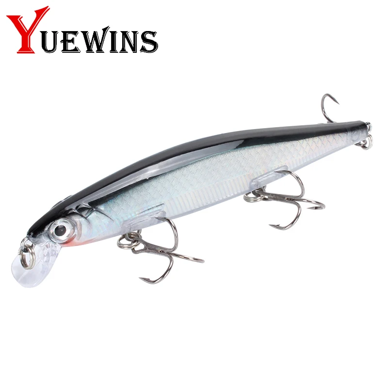 Yuewins на высоком каблуке 11 см/13 г Minnow приманки для ловли рыбы 3D глаза Лазерная