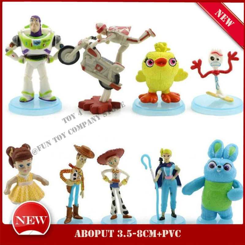 

Movie Toy 4 StoryCartoon Toy Woody Buzz Lightyear Jessie forky action figure collectible Doll 3pcs/7pcs/9pcs/10pcs/17pcs