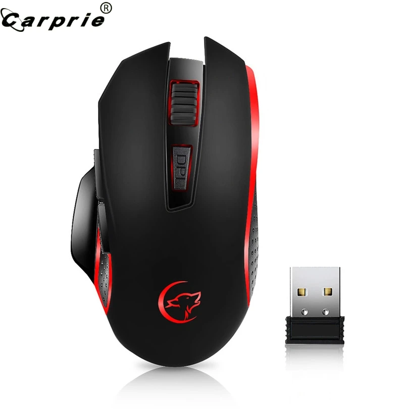 CARPRIE 1pc 2.4GHz Wireless Gaming Mouse Ergonomical Adjustable Optical 2400dpi Mice for Laptop Computer Games Office Use 90422