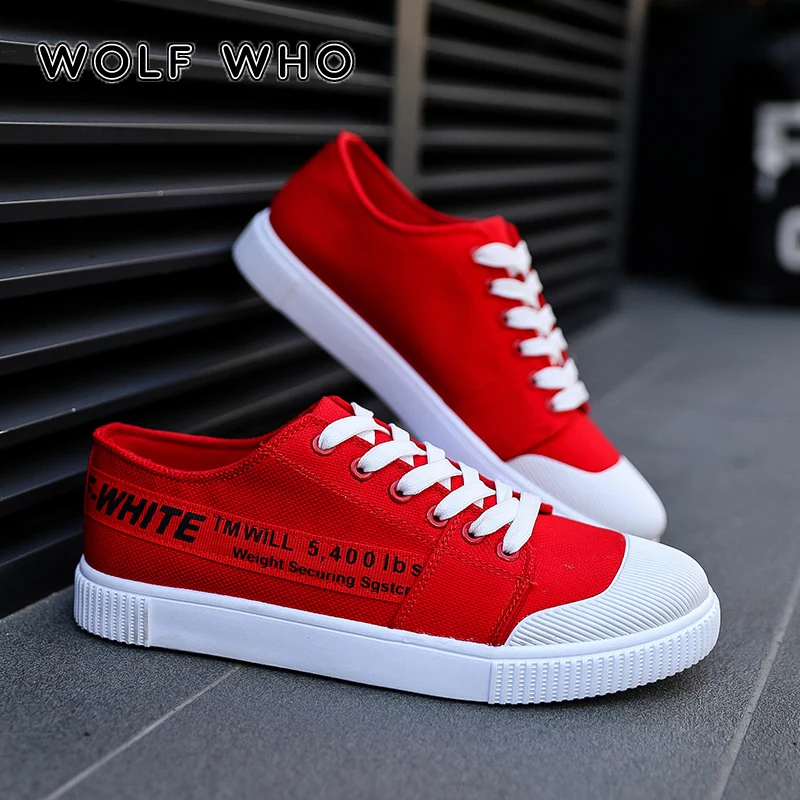 

WOLF WHO Hot Sale Popular Man casual shoes Espadrilles Fashion Breathable Men Walking Shoes white Red black male sneakers X-113