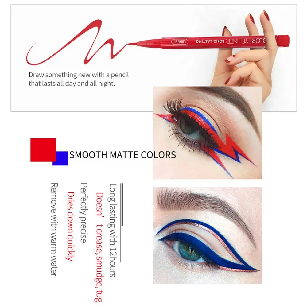 1PC 12 Colors Eyeliner Liquid Waterproof Easy To Wear Make Up Matte Eyeliner 1PC 12 Colors Eyeliner Liquid Waterproof Easy To Wear Make Up Matte Eyeliner