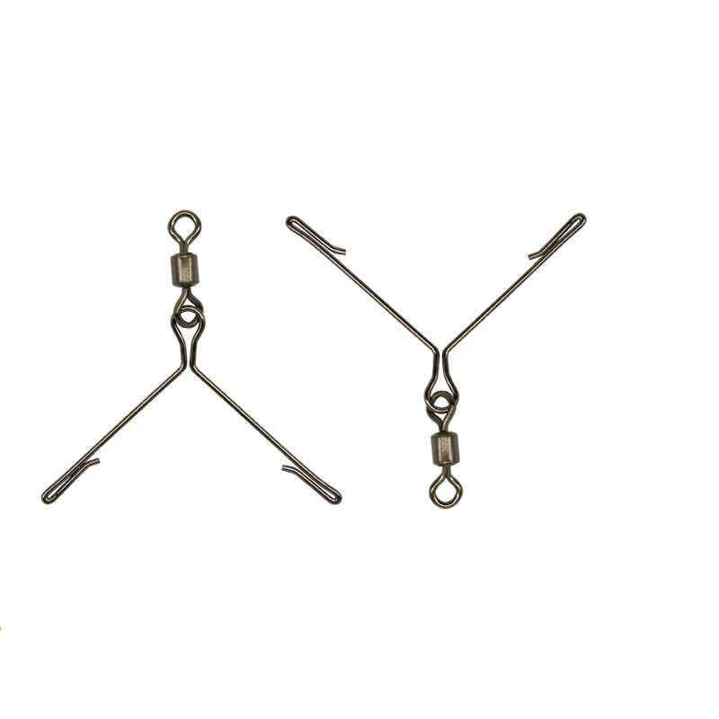 4pcs Fishing Rolling Pole Swivel 3 Way Stainless Steel Fishing Jig Head