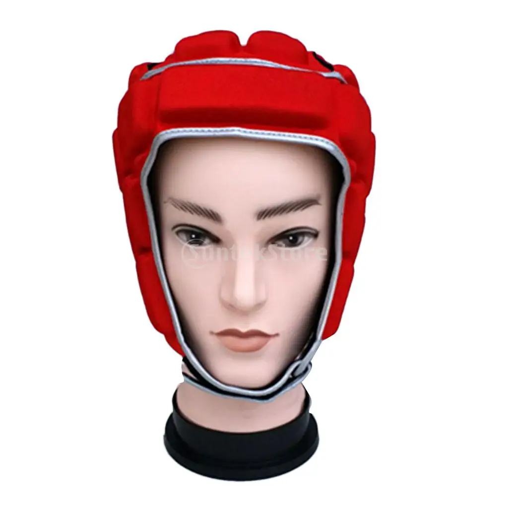 Adult Men's Professional Adjustable EVA Padded Soccer Football Helmet Rugby Goalkeeper Head Guard Protector Hat Gear Equipment