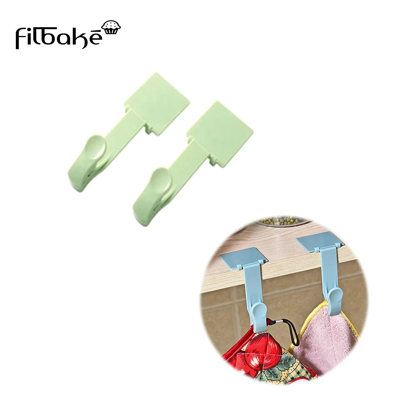 

FILBAKE 2pcs Wall Mounted Strong Sticky Hanger For Kitchen Bathroom holder wall hook Storage Hangers mutfak Kitchen Accessories