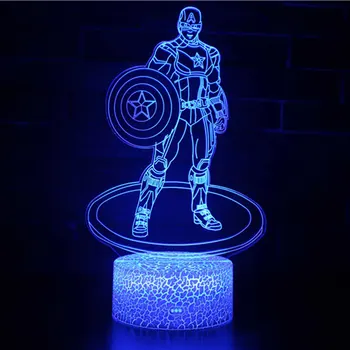 

Captain America theme 3D Lamp LED night light 7 Color Change Touch Mood Lamp Christmas present Dropshippping