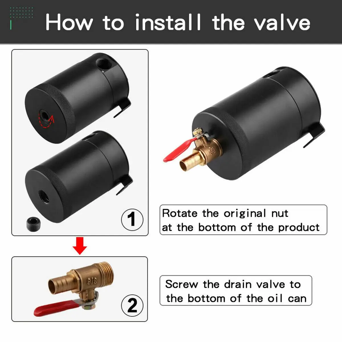 Baratos Depósito del tanque de la lata de la captura de aceite de 2 puertos Universal con el filtro de la válvula de drenaje