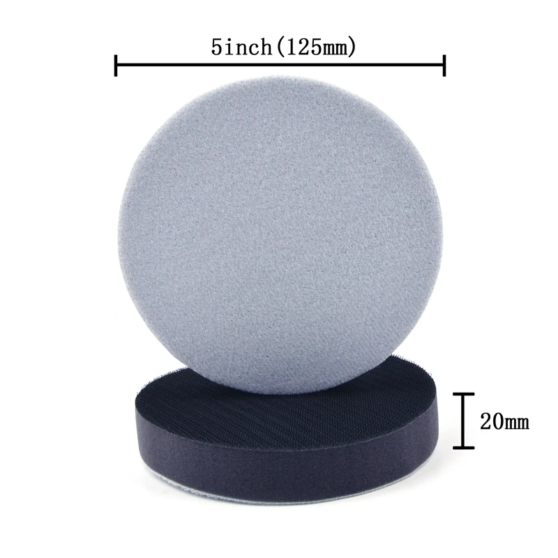  POLIWELL 5 Inch 125 mm Thickened Soft Sponge Interface Pad for Hook and Loop Sanding Disc Backing B