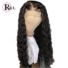 RULINDA предварительно сорванные человеческие волосы на кружеве парики с волосами младенца кудрявые вьющиеся 13*4 бразильские не Реми человеческие волосы парики