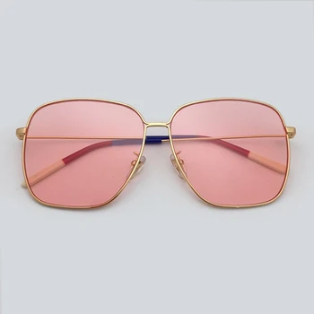 

2019 New Style Square Sunglasses Women Big Metal Frame Sun Glasses With Box Brand Designer Female Vintage Mirror Shades UV400