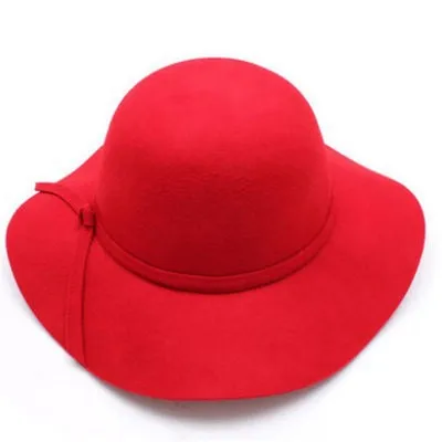 [DINGDNSHOW] модная шляпа Федора, Детская шерстяная мягкая зимняя шапка с широкими полями, теплый войлочный котелок, шапки для мальчиков и девочек