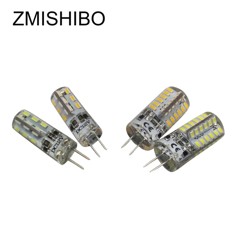 Zmisibo Высокая яркость LED G4 кукурузная лампа AC/DC 12V 220V 24/48/64LED 3014 силиконовый корпус Ra80