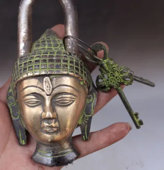 

Crafts statue Buddhism Bronze Shakyamuni Sakyamuni Buddha Head Statue lock-up Key