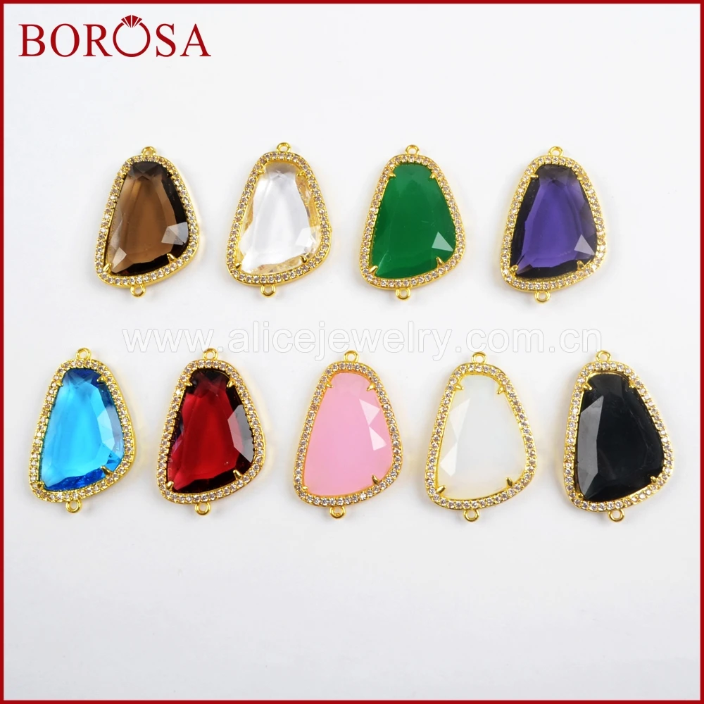 BOROSA золотистого цвета 10 шт Drusy микро проложить CZ Стразы граненые каменные