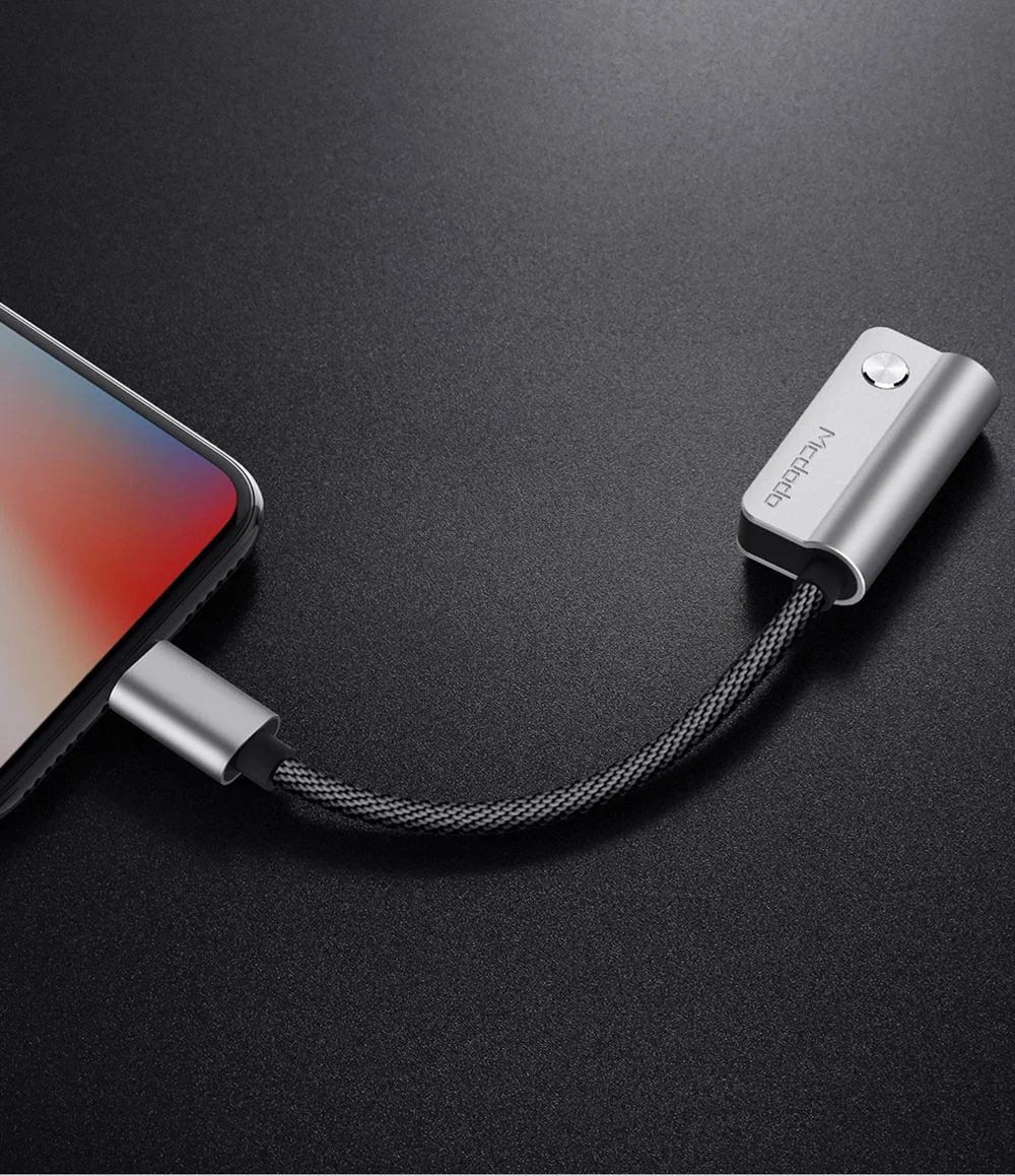 MCDODO кабель адаптер для Lightning для iPhone X 8 7 Plus кабель для наушников аудио кабель для зарядки звонков данных музыки