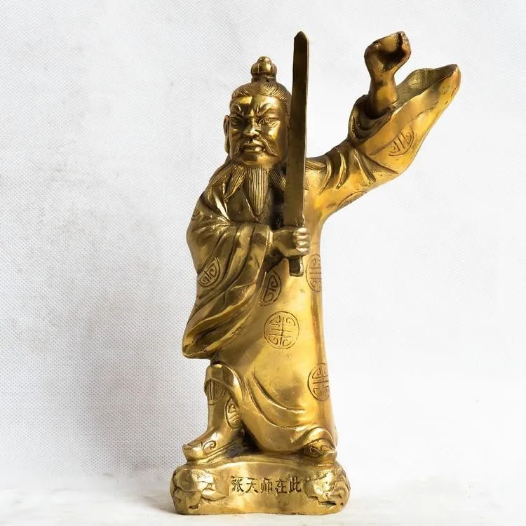 

This piece of pure copper statue of Tianling founder Zhang Tianshi Taoist talisman ornaments