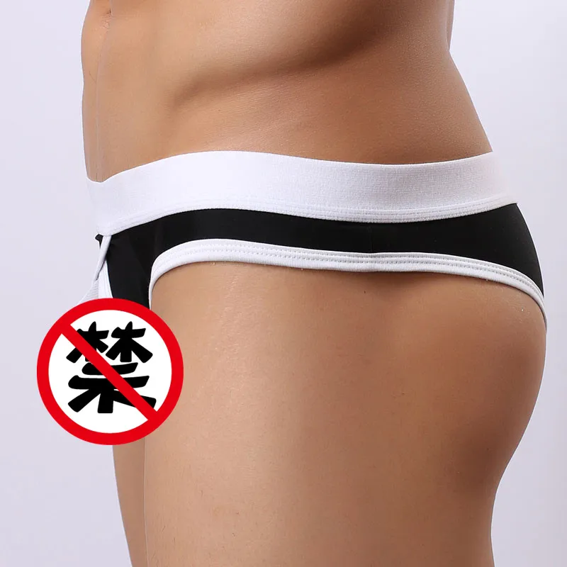 Мужские стринги и гей Cueca черные дышащие трусы танга забавное сексуальное нижнее