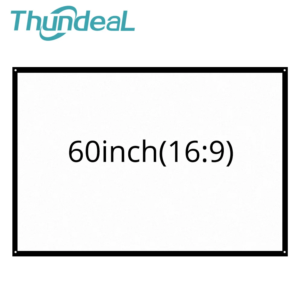 

ThundeaL 60 inch 16:9 Portable Projector Screen for Travel Party Home Theater Support LED Projector Plastic Wall Mounted Screen