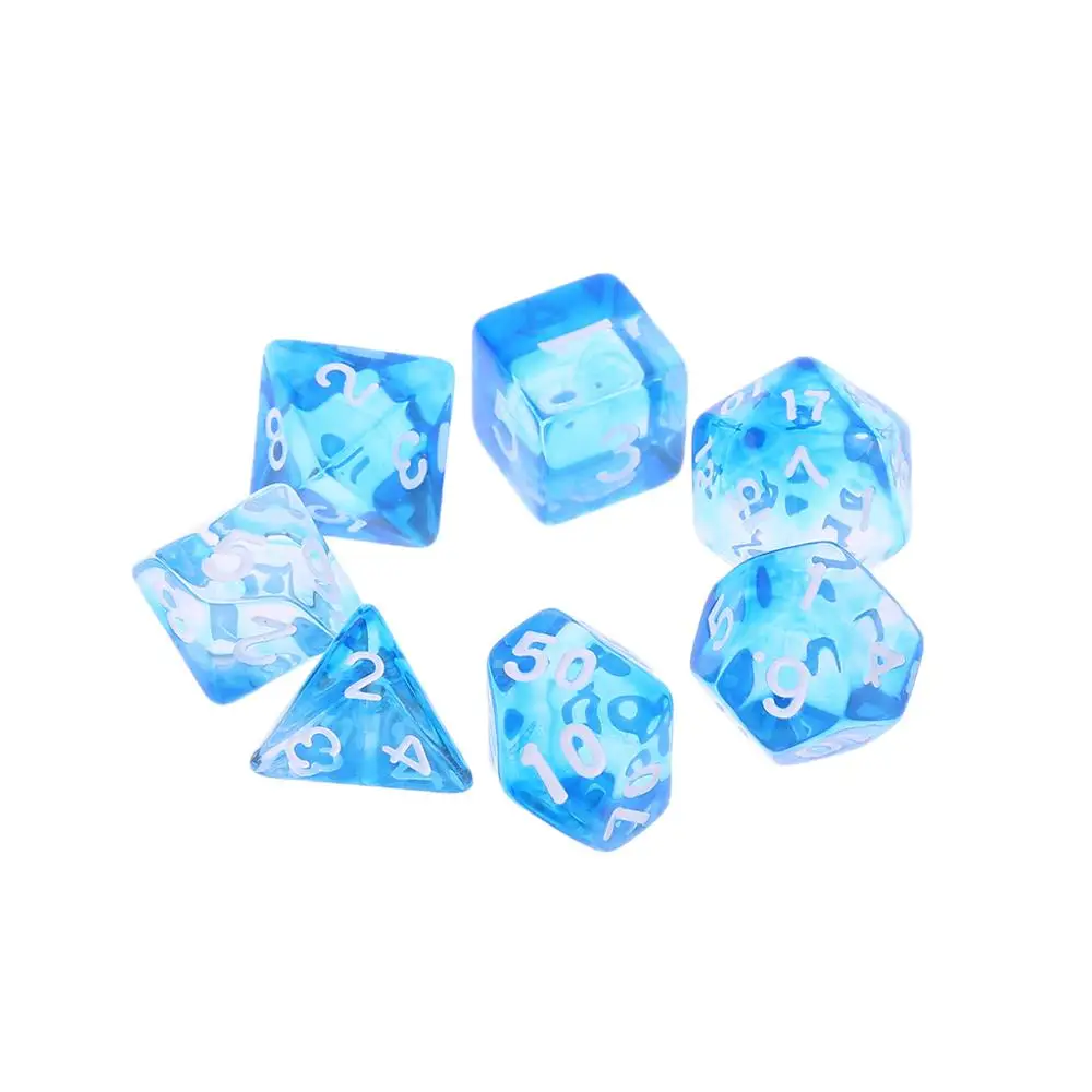 7 шт. прозрачные игральные кости D4 D6 D8 D10 D12 D20 для ролевых игр|Кубики| |