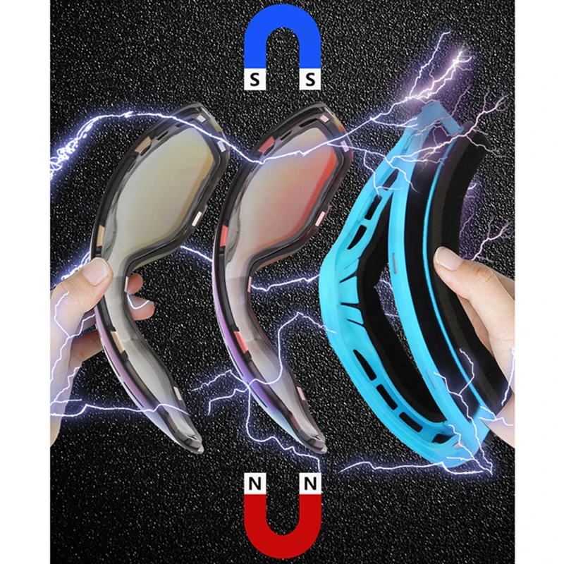 Magnética Connectio profesional gafas de esquí doble capa UV400 Anti-fog Snowboard gafas de esquí hombres mujeres máscara de esquí gafas