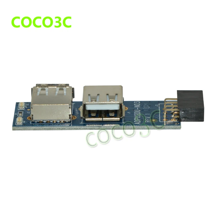 Материнская плата usb хаб 9pin в 2 порта USB 0 10pin гнездовой разъем двойной A порт|usb header