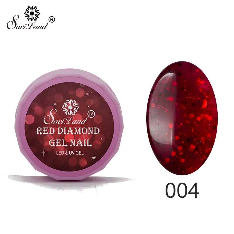 Saviland 8 мл горячие продажи 3D красный алмаз Гибридный Блеск УФ/светодиодный гель для ногтей Дизайн ногтей стойкий маникюр Дизайн ногтей DIY - Цвет: 004