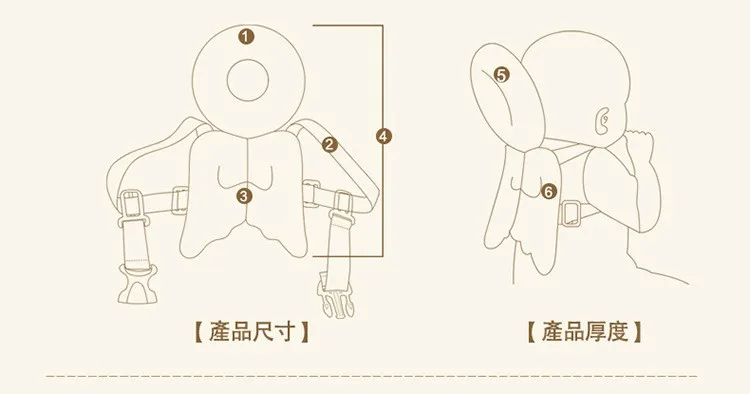 Детский подголовник для малышей, подушка с крыльями ангела, Регулируемый эластичный ремень, защита головы, подушка для предотвращения падений, игрушка-кукла TL0088