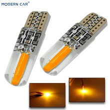 CARRO MODERNO 2 pcs T10 led Silicone Shell COB 194 168 Auto Carro Vermelho Amarelo Azul Lâmpadas Luz de Leitura Cúpula w5W CONDUZIU a Lâmpada Carro Styling