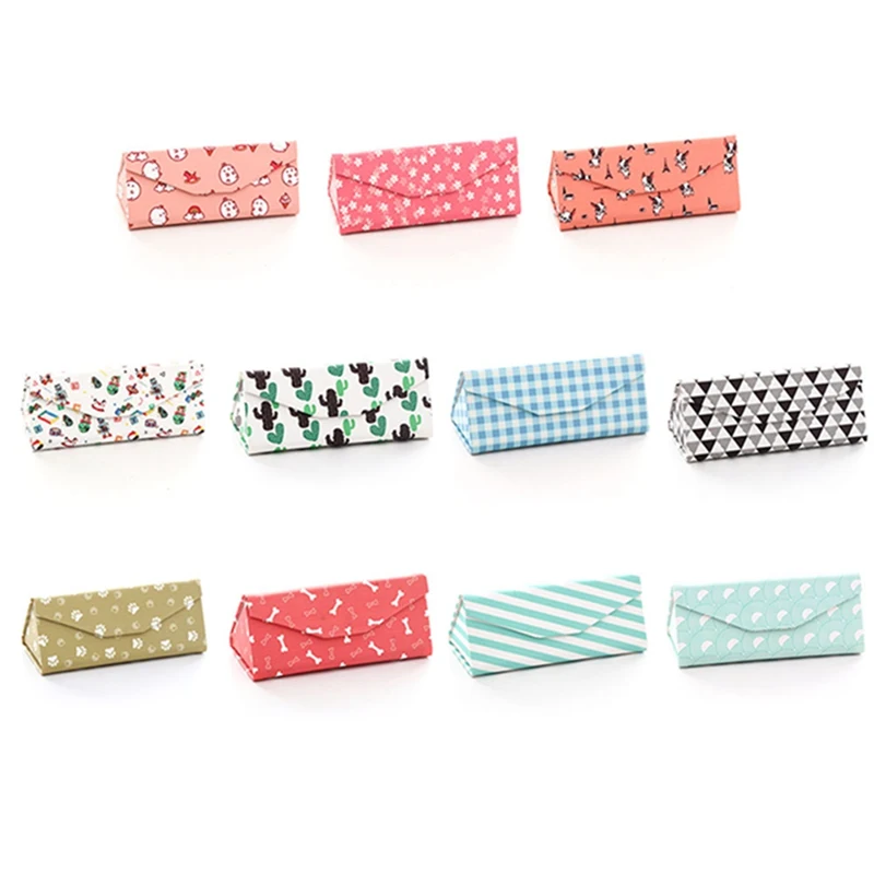 

11 Types Lovely Fold Up Sunglasses Case Protable Light Triangular Fold Glasses Case Eyeglass Sunglasses Protector Box